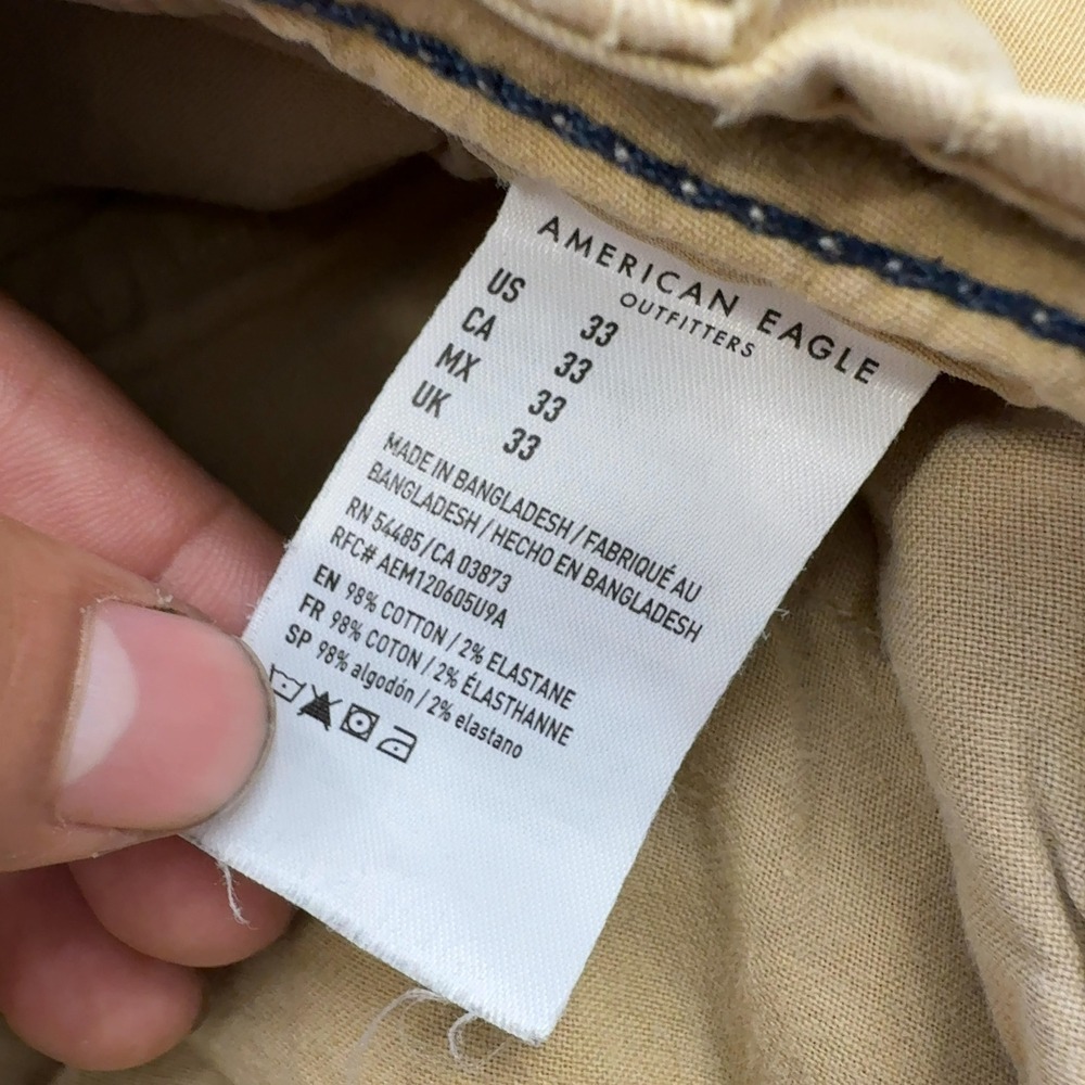 American Eagle Shorts Mens 33 Tan Cotton Next Level Flex Slim Chino Casual Style - Picture 5 of 7
